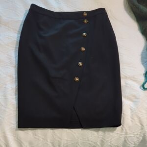 Carlisle Black and Gold Asymmetrical Pencil Skirt